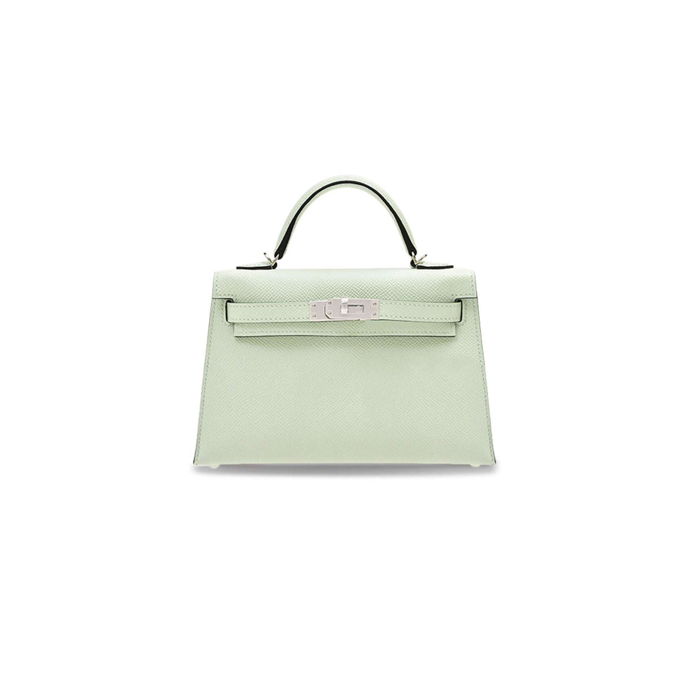 HERMÈS MINI KELLY II EPSOM BUBBLE GREEN SILVER BUCKLE (19*12*5.5cm) 